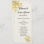 Quinceanera yellow gold double side program card  プログラム (正面/裏面)