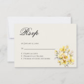 Quinceanera Yellow Gold Reply RSVP Card (正面)