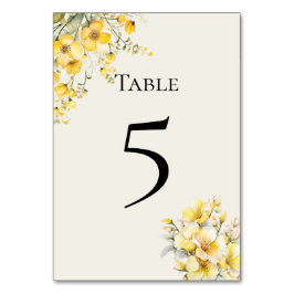 Quinceanera yellow gold Table Number Card テーブルナンバー