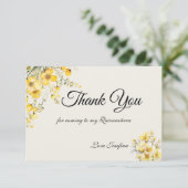 Quinceanera yellow gold Thank You Card サンキューカード (スタンド正面)