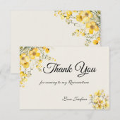 Quinceanera yellow gold Thank You Card サンキューカード (正面/裏面)