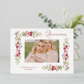 Quinceañeras Sisters Spanish Whimsical Typography 箔招待状 (立ち正面)