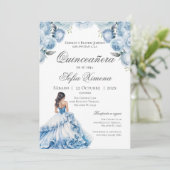 Quincenera Invitation in Spanish Blue 招待状 (スタンド正面)