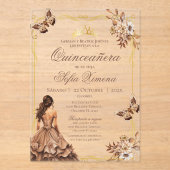 Quincenera Invitation in Spanish Boho アクリル招待状 (正面)
