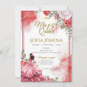 Quincenera Invitation in Spanish Boho 招待状 (正面)