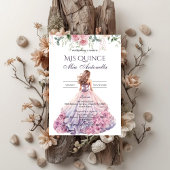 Quincenera Invitation in Spanish BohoFloral 招待状