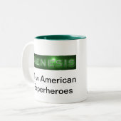 Quinceyの"起源"のコーヒー・マグ ツートーンマグカップ (正面左)