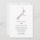 QUINNニュージーランドマップデスティネーショントラベル結婚ズ 招待状 (正面)