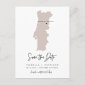 QUINNポルトガルの地図Save the Date (Movableハート!) ポストカード (正面)