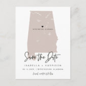 QUINN – アラバマの地図日付を保存する(移動可能なハート!) ポストカード (正面)