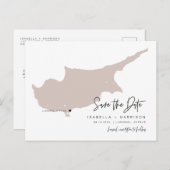 QUINN – キプロスのマップ日付を保存(移動ハート!) ポストカード (正面/裏面)