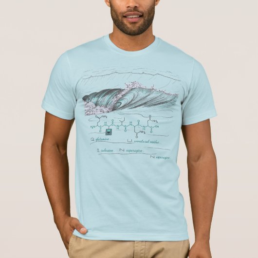 QUINN ペプチド、波、カスタムテキスト、ライト Tシャツ (正面)