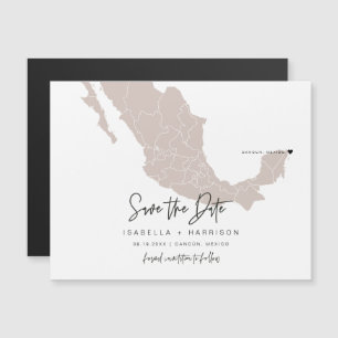 QUINN – メキシコ地図Save the Date Movableハート!