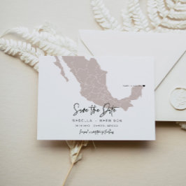 QUINN – メキシコ地図Save the Date Movableハート! ポストカード