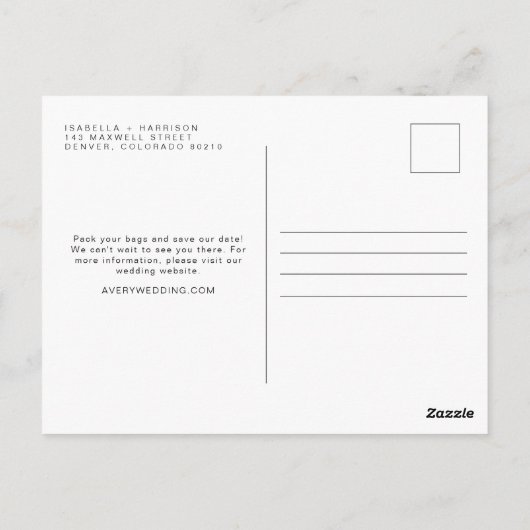 QUINN – ワシントンマップ日付の移動可能なハートを保存 ポストカード (裏面)