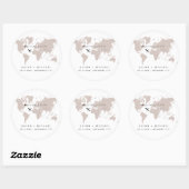 QUINN 世界地図 トラベル デスティネーション セーブ・ザ・デート ラウンドシール (シート)