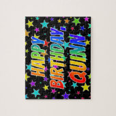 "QUINN"名、おもしろい"ハッピーバースデー" ジグソーパズル (縦)