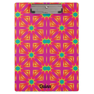 QUINN ～黄、青、赤、ピンクのデザイン クリップボード