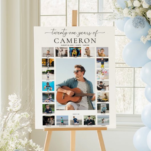 Quinn 21st Birthday Photo Timeline Poster ポスター