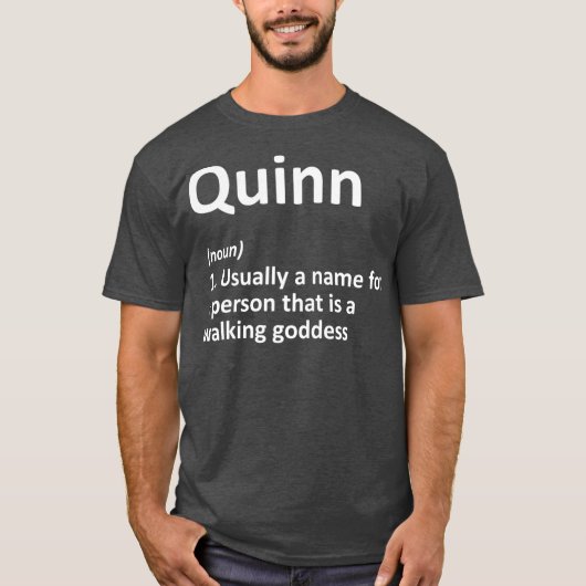 QUINN Definition Personalized Name Funny Gift Tシャツ (正面)