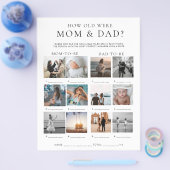 Quinn How Old Were Mom and Dad Photo Game チラシ (シングル)