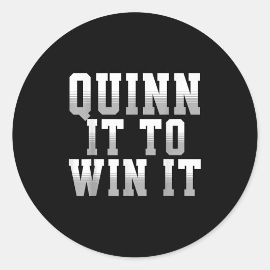 Quinn It To Win It Motivational Srts Motto 4 Coach ラウンドシール (正面)