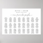Quinn Modern Minimal 24 Table Seating Poster ポスター (正面)