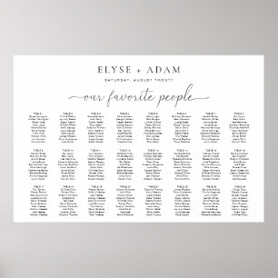 Quinn Modern Minimal 24 Table Seating Poster ポスター