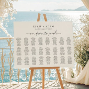 Quinn Modern Minimal 24 Table Seating Poster ポスター