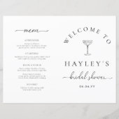 Quinn Script Bridal Shower Game and Menu Booklet (正面)