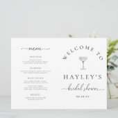 Quinn Script Bridal Shower Game and Menu Booklet 招待状 (スタンド正面)