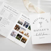 Quinn Script Bridal Shower Game and Menu Booklet 招待状