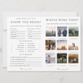 Quinn Script Bridal Shower Game and Menu Booklet 招待状 (裏面)