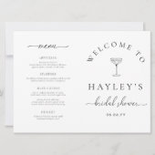 Quinn Script Bridal Shower Game and Menu Booklet 招待状 (正面)