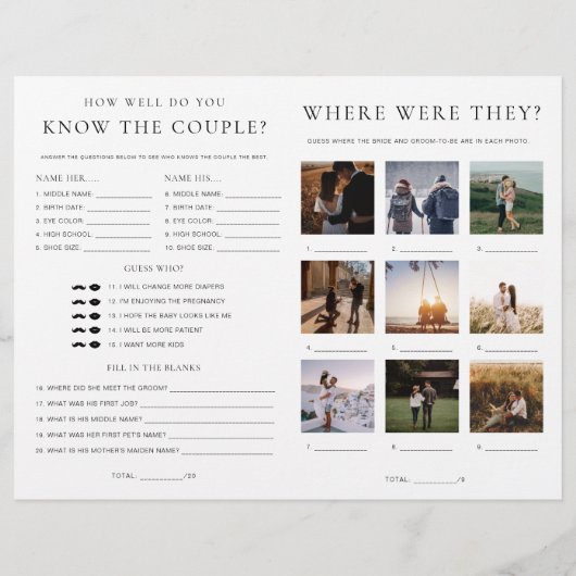 Quinn Script Bridal Shower Game Booklet チラシ (裏面)