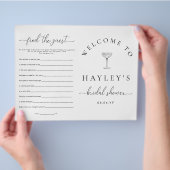 Quinn Script Bridal Shower Game Booklet チラシ (手)