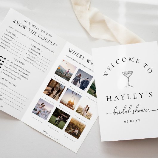 Quinn Script Bridal Shower Game Booklet チラシ