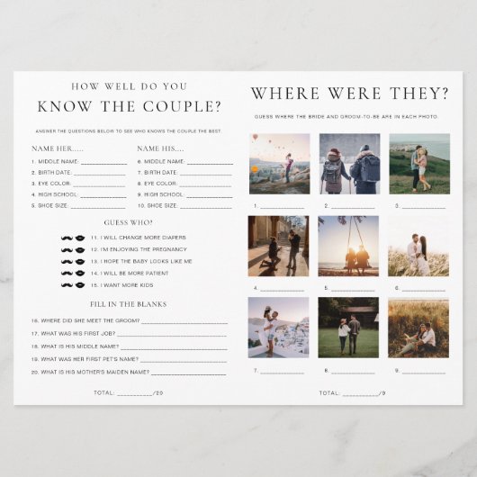 Quinn Script Bridal Shower Game Booklet 招待状 (裏面)