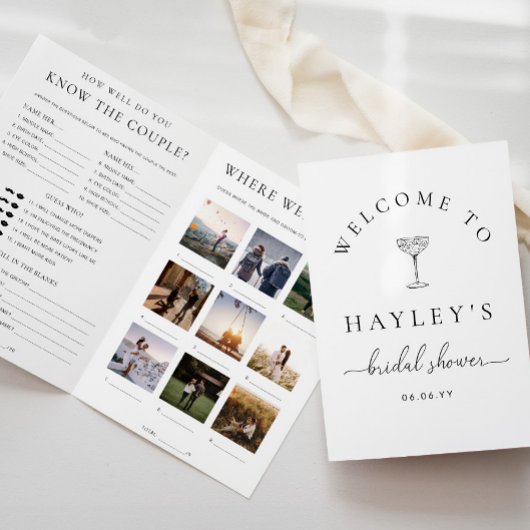 Quinn Script Bridal Shower Game Booklet 招待状