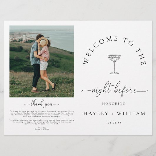 Quinn Script Wedding Rehearsal Dinner Game Booklet チラシ (正面)