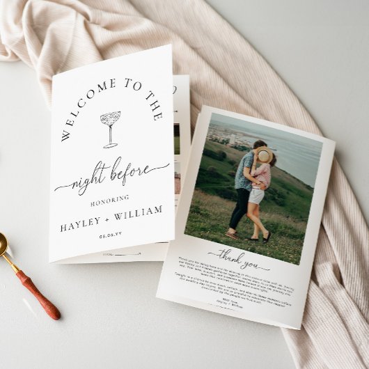 Quinn Script Wedding Rehearsal Dinner Game Booklet チラシ