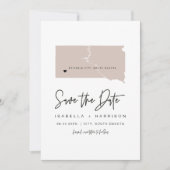 QUINN SOUTH DAKOTA赤面マップ写真Save the Date I 招待状 (正面)