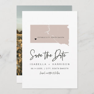 QUINN SOUTH DAKOTA赤面マップ写真Save the Date I 招待状