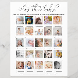 Quinn Who's That Baby 25 写真ゲーム チラシ