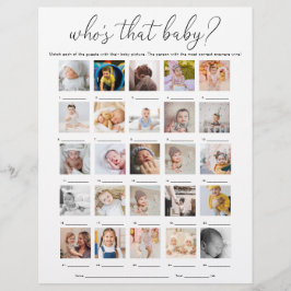 Quinn Who's That Baby 25 写真ゲーム チラシ