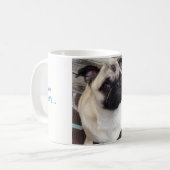 Quinnieのパグのマグ コーヒーマグカップ (正面左)