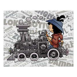 Quinns Dampf-Lokomotive ポスター