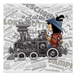 Quinns Dampf-Lokomotive ポスター
