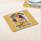 Quinquina Dubonnetの食前酒の昇進ポスター スクエアペーパーコースター (アングル)