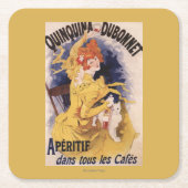 Quinquina Dubonnetの食前酒の昇進ポスター スクエアペーパーコースター (正面)